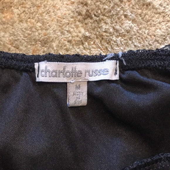 Charlotte Russe Lace Layered Black Crop Top - Picture 4 of 4